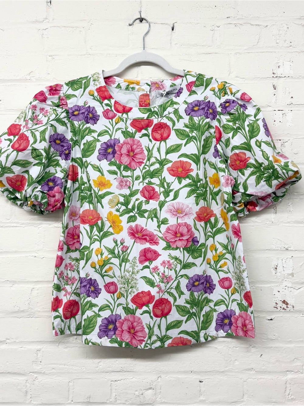 NWT Prosperina Lane Secret Garden Floral Puff Sleeve Blouse size medium - Picture 2 of 9